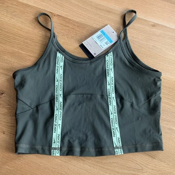 Nike Pro Olive Green Sports Bra - Picture 1 of 5